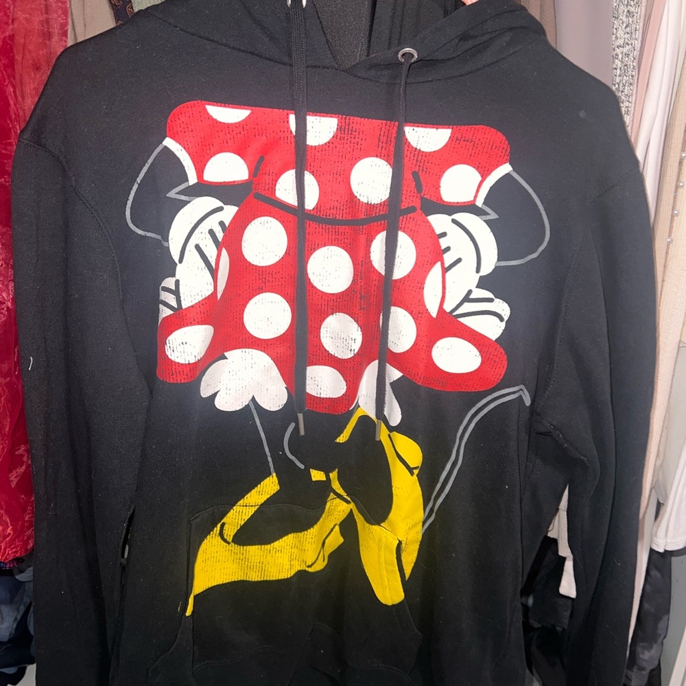 Disneyparks minnie mouse hoodie with bow hood size large